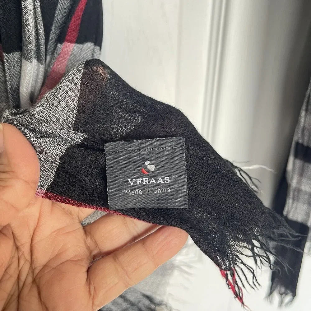 Women Scarf Shawl Rayon Plaid Multicolor 78 x 30